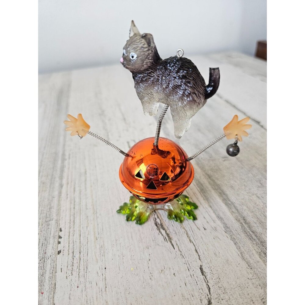 Funny bobble‎ cat pumpkin Halloween ornament decor jack-o'-lantern